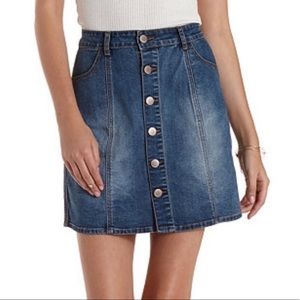 Refuge Denim Button Down Skirt